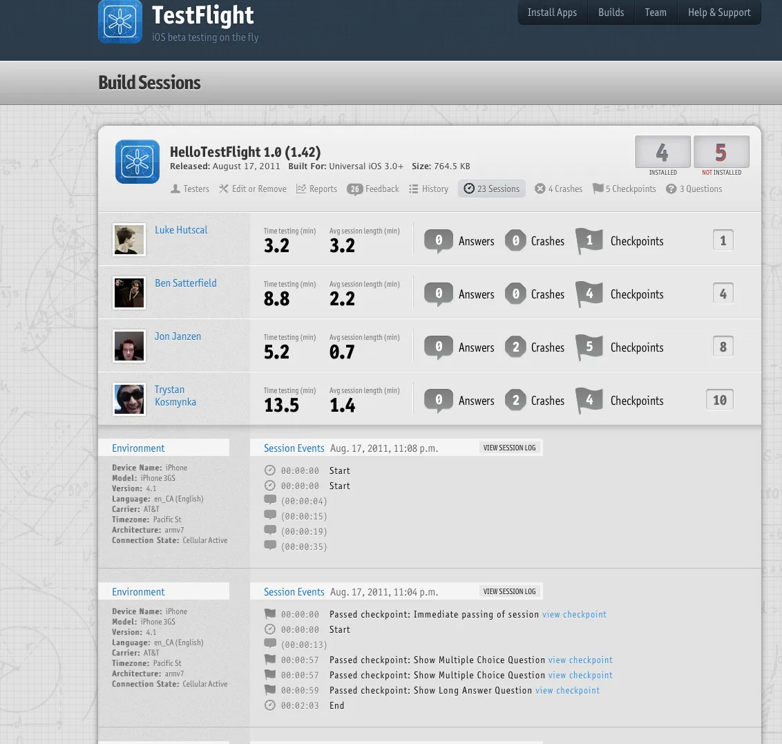 TestFlight screenshot